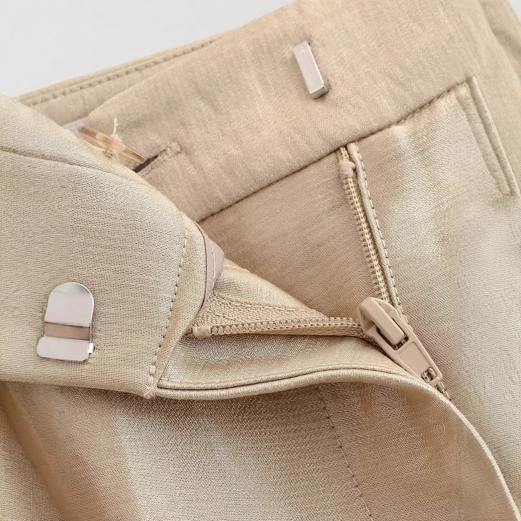 Casual Minimalist Versatile Khaki Straight-leg Wide-leg Pants - Image 6