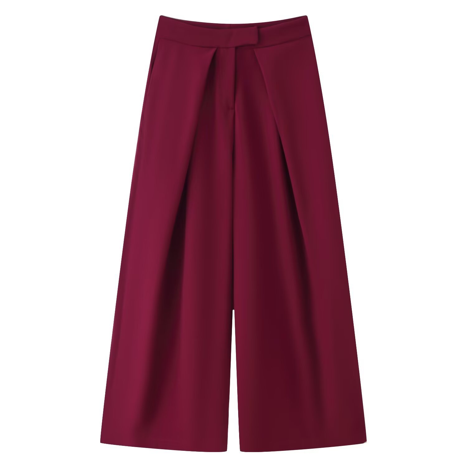 Casual High-waisted Pleated Wide-leg Pants