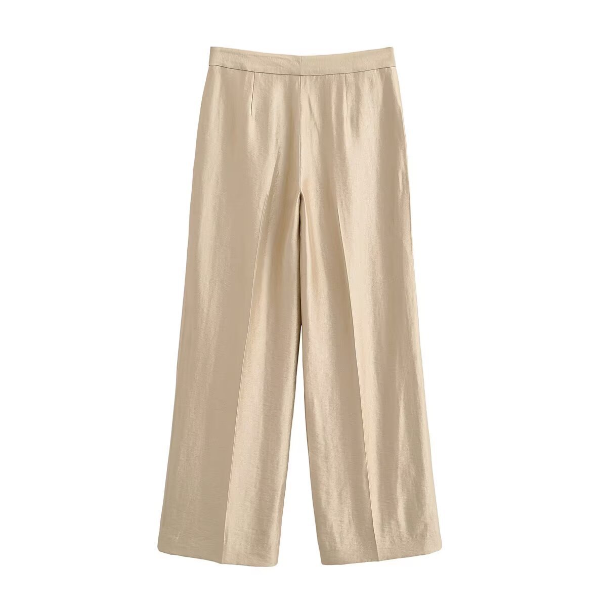 Casual Minimalist Versatile Khaki Straight-leg Wide-leg Pants - Image 2