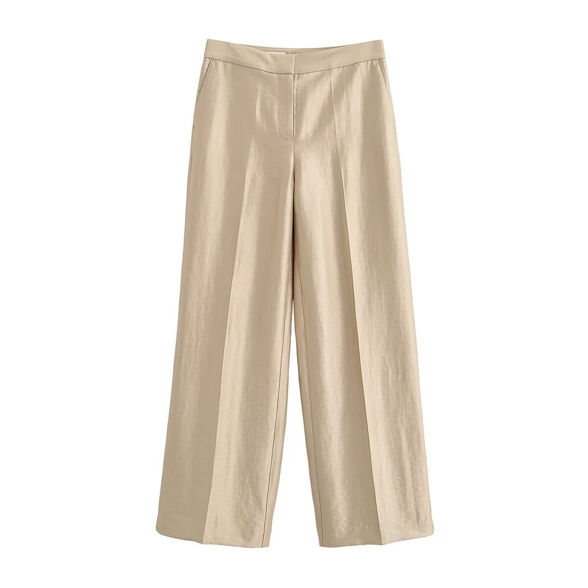 Casual Minimalist Versatile Khaki Straight-leg Wide-leg Pants - Image 5