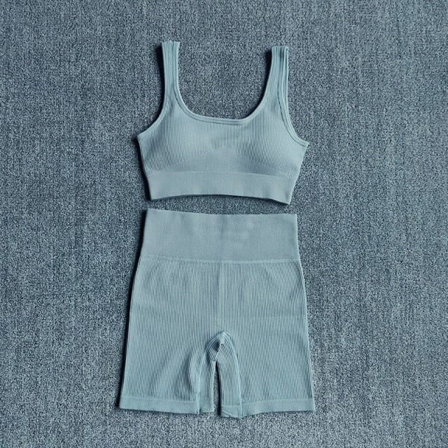 2PCS Women Yoga Set Gym Set Sexy Bra Seamless Sports Shorts Workout Running Clothing Gym Wear Athletic Sport Suit - Image 12