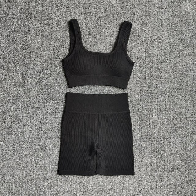 2PCS Women Yoga Set Gym Set Sexy Bra Seamless Sports Shorts Workout Running Clothing Gym Wear Athletic Sport Suit - Image 11