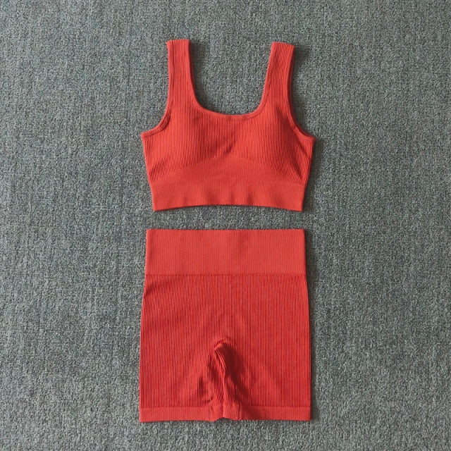 2PCS Women Yoga Set Gym Set Sexy Bra Seamless Sports Shorts Workout Running Clothing Gym Wear Athletic Sport Suit - Image 16